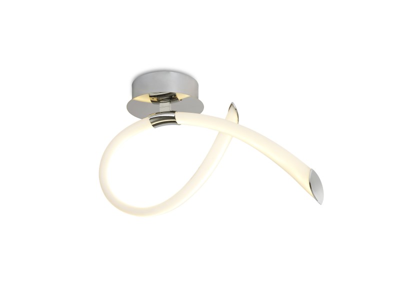 18W LED Semi Ceiling Small Loop White/Polished Chrome - Click Image to Close